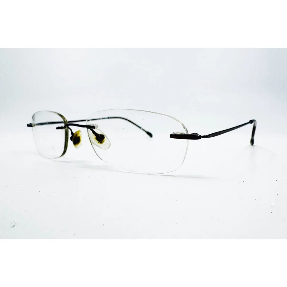 Modern Eyeglasses Frames Unisex Brown Rimless Oval JROCK U726 51-20-140
